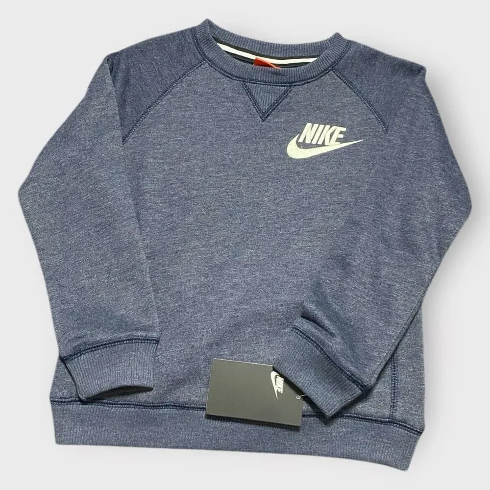 Nike Sportswear Club Fleece Big Kids Crew-Neck Sweatshirt Boys size 6 New NWT